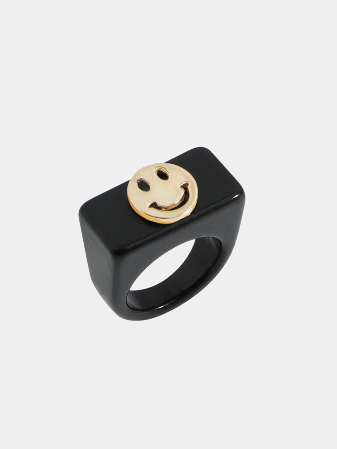 Черный кольцо "Smile"