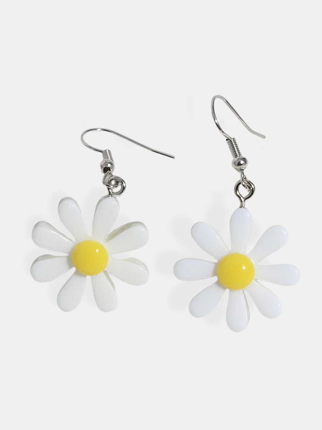 Белый серьги "flowers" женские