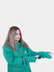 Зеленый толстовка с капюшоном, оверсайз, унисекс, для сноубординга