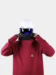 Бордовый толстовка с капюшоном, оверсайз, унисекс, для сноубординга