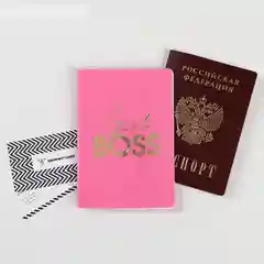 Тёмно-розовый обложка для паспорта