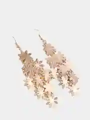 Желтый длинные серьги с подвесками геометрической формы