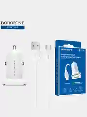Автомобильное зарядное устройство Borofone BZ12A с USB выходом QC3.0 и кабелем USB Type-C