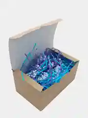 Индиго подарочная коробка- набор (коробка с наполнителем, открыткой и лентой 21см/12см/4см)