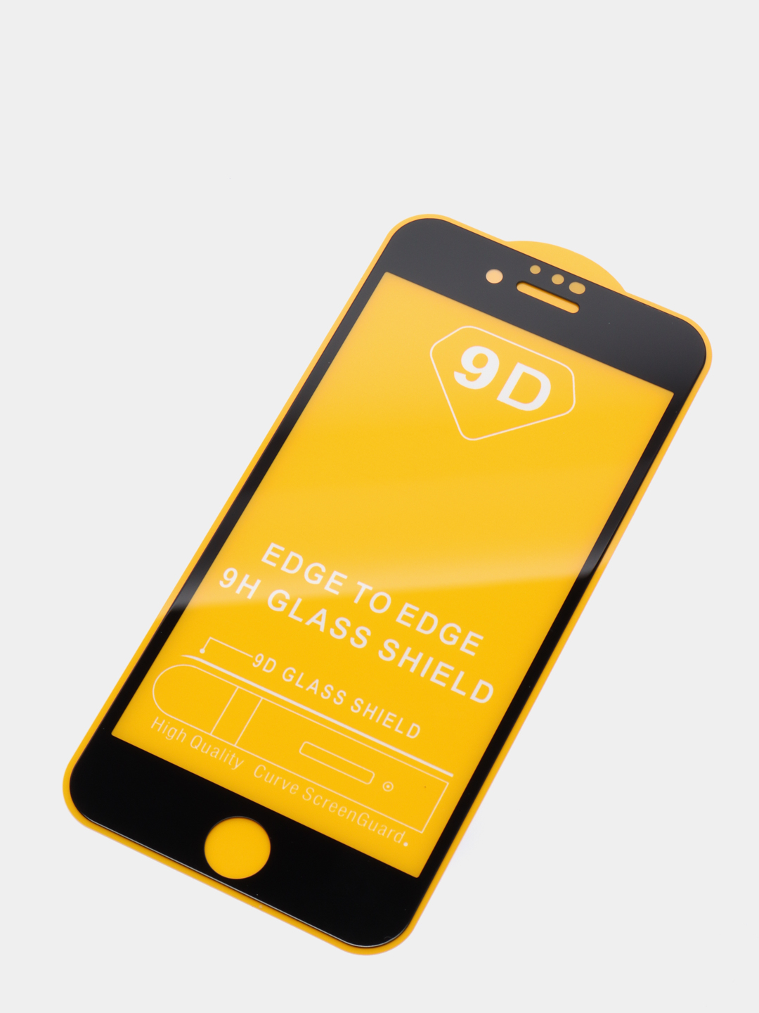Защитное стекло 9D для iPhone 7 черная рамка с олеофобным покрытием купить  по цене 99 ₽ в интернет-магазине Магнит Маркет