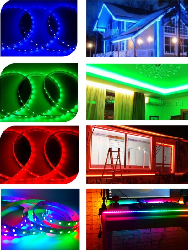 Лента светодиодная 12V 7,2Вт/м 30Led/м 5м IP65 влагозащищенная Ecola ...