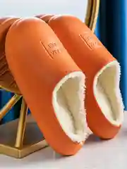 Оранжевый сабо утепленные