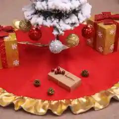 Юбка для ёлки, красная с золотой оконтовкой, 90см