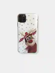 Бежевый меланж чехол накладка c новогодним рисунком принтом картинкой для iPhone 11 pro max 11 pro xs max