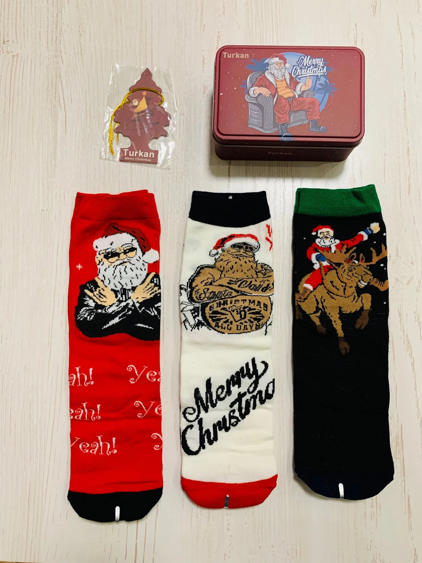 Бордовый носки мужские, новогодние, 3 пары