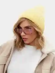Желтый шапка женская с флисом