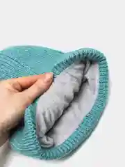 Бирюзовый шапка женская с флисом