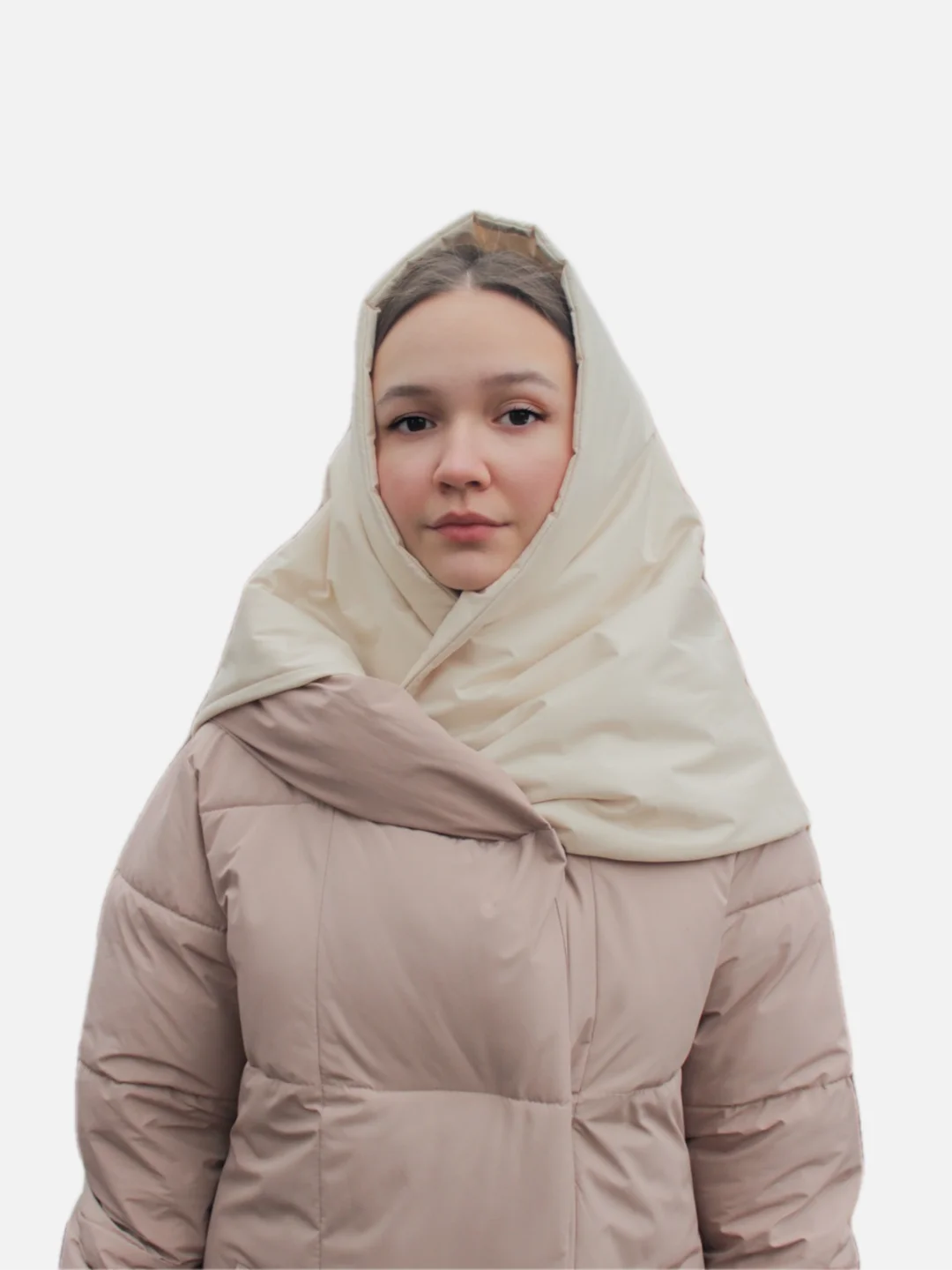 Шоколадный косынка зимняя женская / капор / шапка / платок