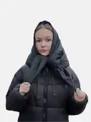 Шоколадный косынка зимняя женская / капор / шапка / платок