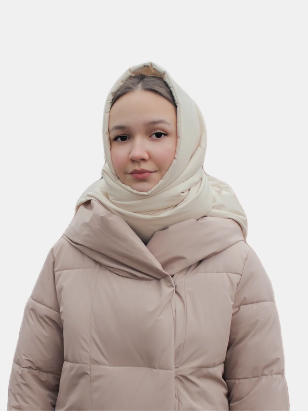 Шоколадный косынка зимняя женская / капор / шапка / платок