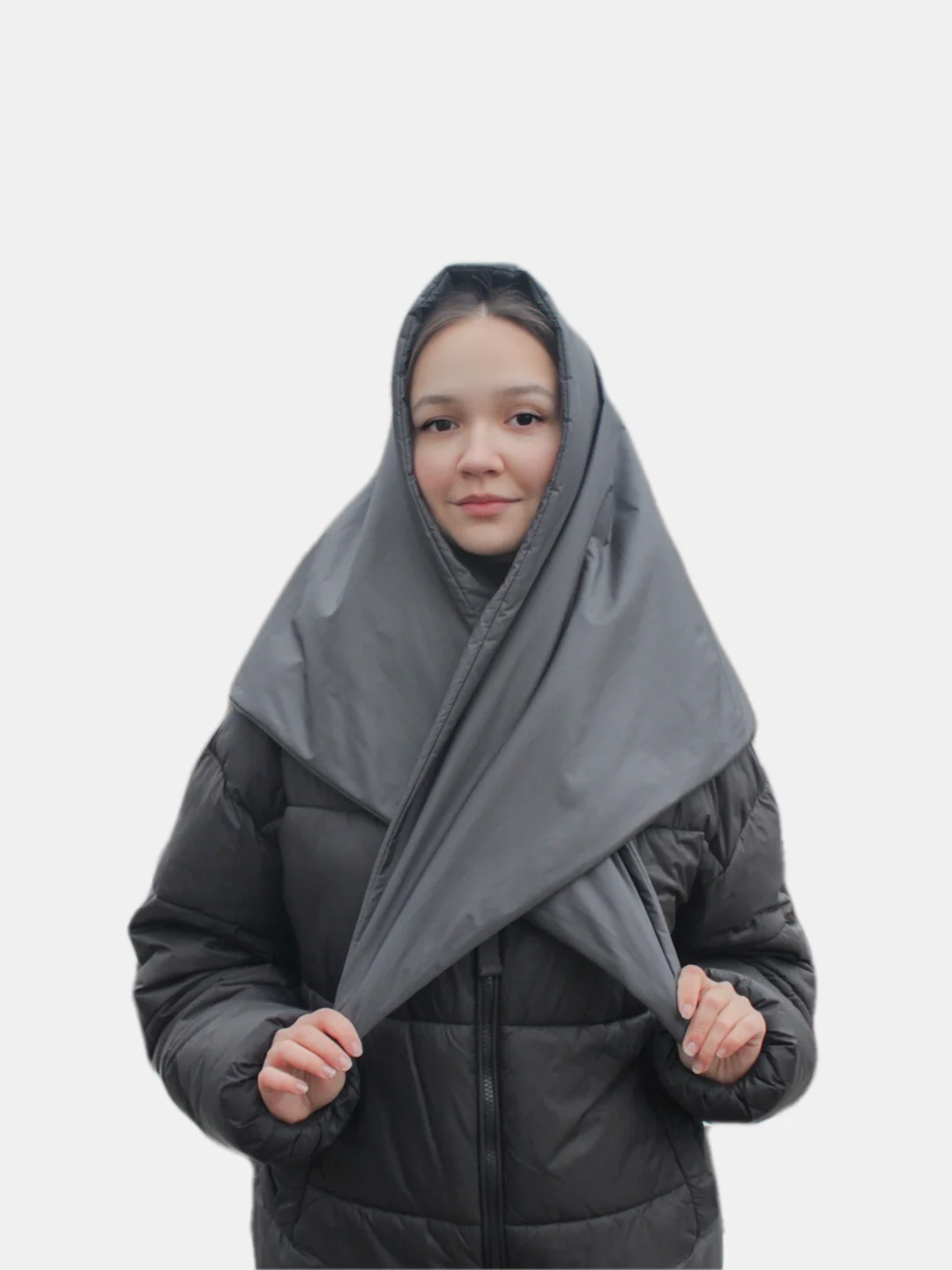 Шоколадный косынка зимняя женская / капор / шапка / платок