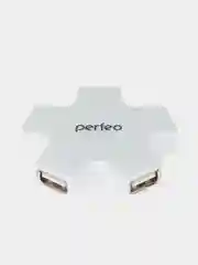 Белый perfeo USB хаб USB-HUB 4 порта PF-HYD-6098H
