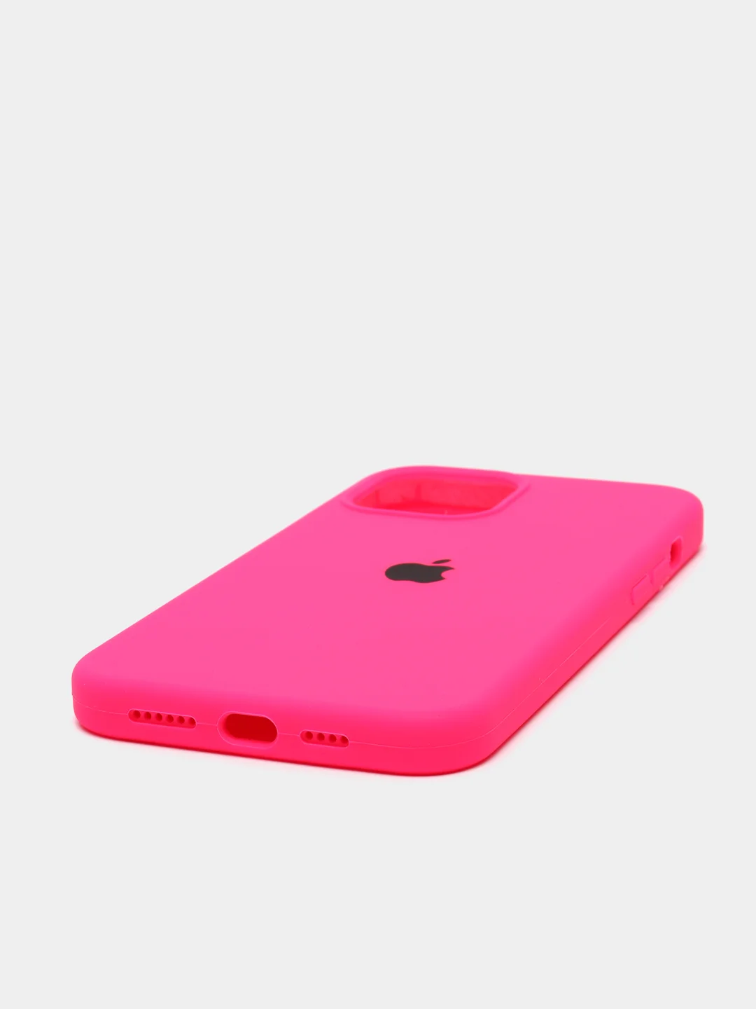 Фуксия чехол для iPhone 12 Pro Max, силиконовый, c логотипом