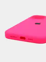 Фуксия чехол для iPhone 12 Pro Max, силиконовый, c логотипом