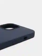 Синий меланж чехол для iPhone 12 Pro Max, силиконовый, c логотипом