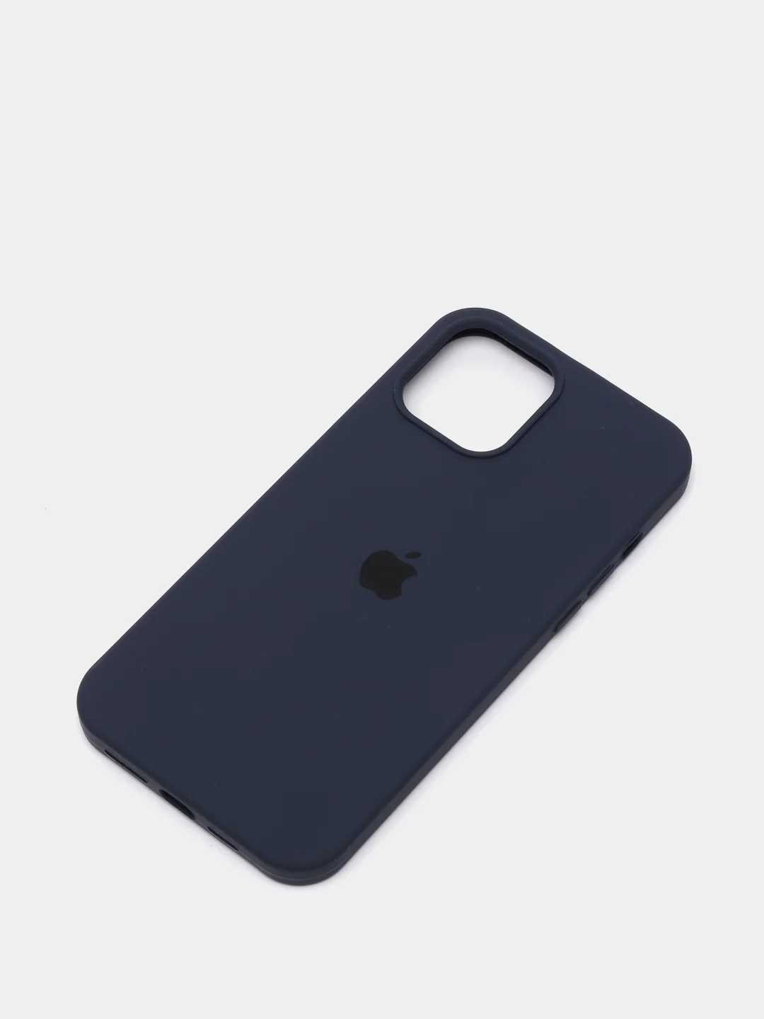 Синий меланж чехол для iPhone 12 Pro Max, силиконовый, c логотипом