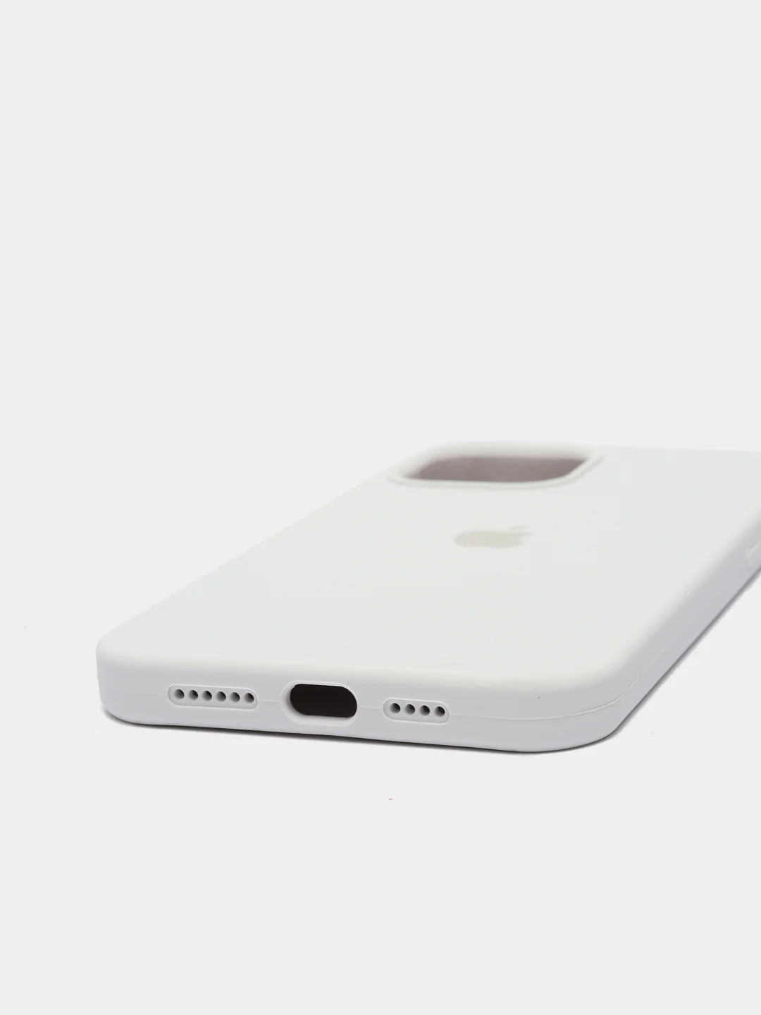 Бежевый чехол для iPhone 12 Pro Max, силиконовый, c логотипом