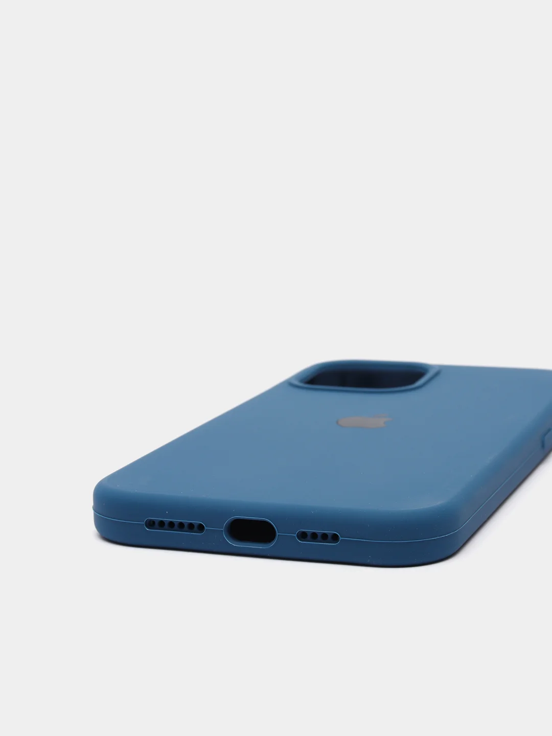 Темно-синий чехол для iPhone 12 Pro Max, силиконовый, c логотипом
