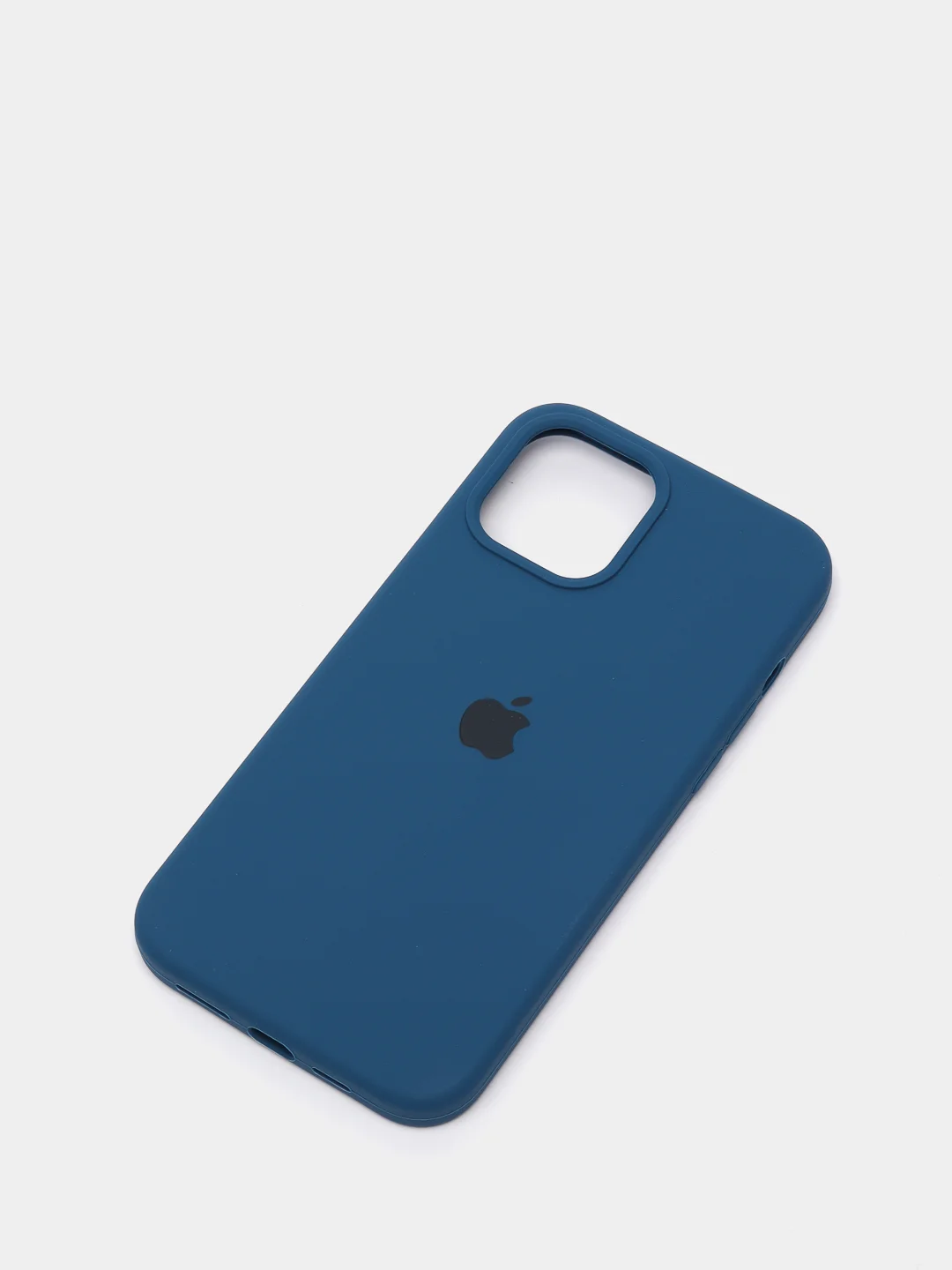 Темно-синий чехол для iPhone 12 Pro Max, силиконовый, c логотипом