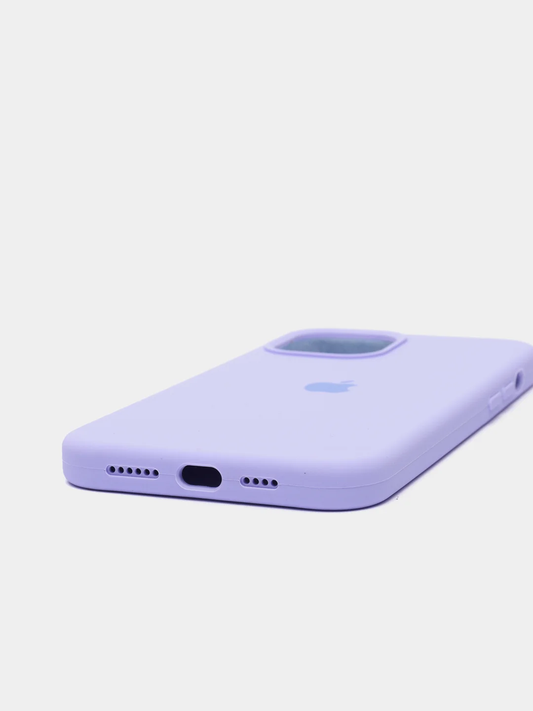 Лавандовый чехол для iPhone 12 Pro Max, силиконовый, c логотипом