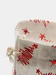Красный мешочек новогодний подарочный, мешки мешок для упаковки новогодних подарков пакет коробка