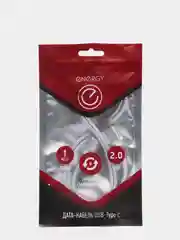 Кабель Energy ET-01 USB/Type-C, цвет - серебро 006372