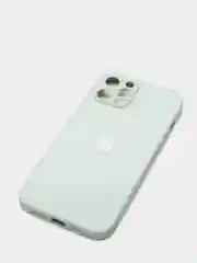 Небесно-голубой чехол для айфон со стеклянной панелью iPhone 11, 12, 13, 14, Pro, 12 Pro Max, 14 Pro
