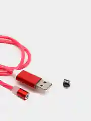 Зеленый кабель магнитный светящийся micro-USB, Lightning, Type-C, 2.1А, Android, iPhone