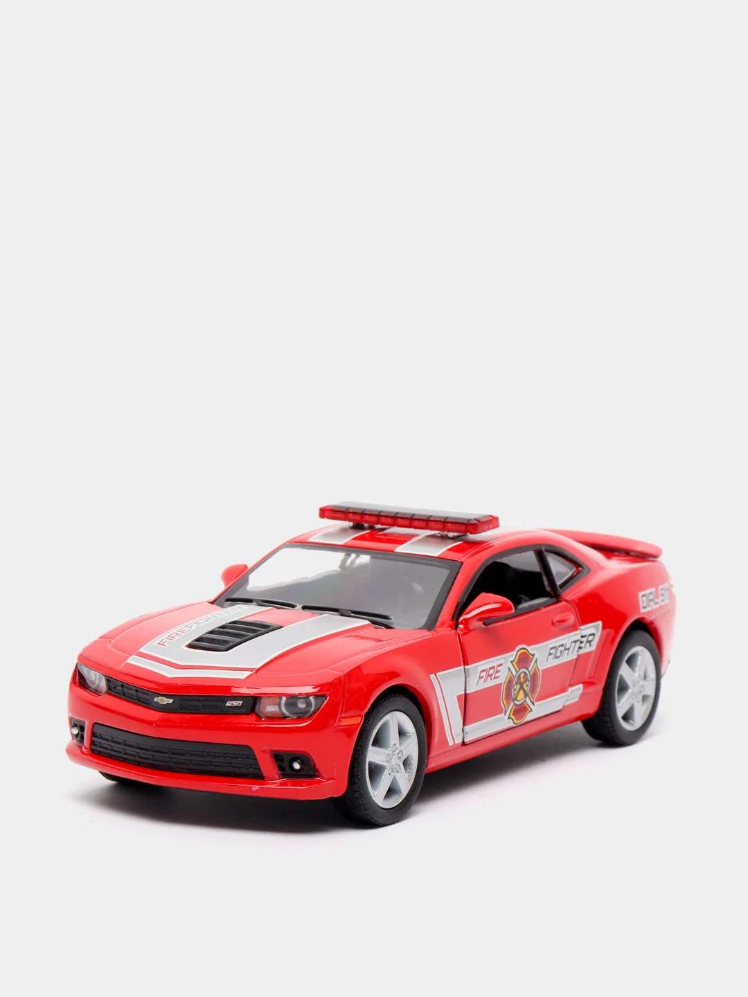 Красный металлическая машинка 1:38 Chevrolet Camaro 2014 (Полицейский/Пожарный) KT5383DPR