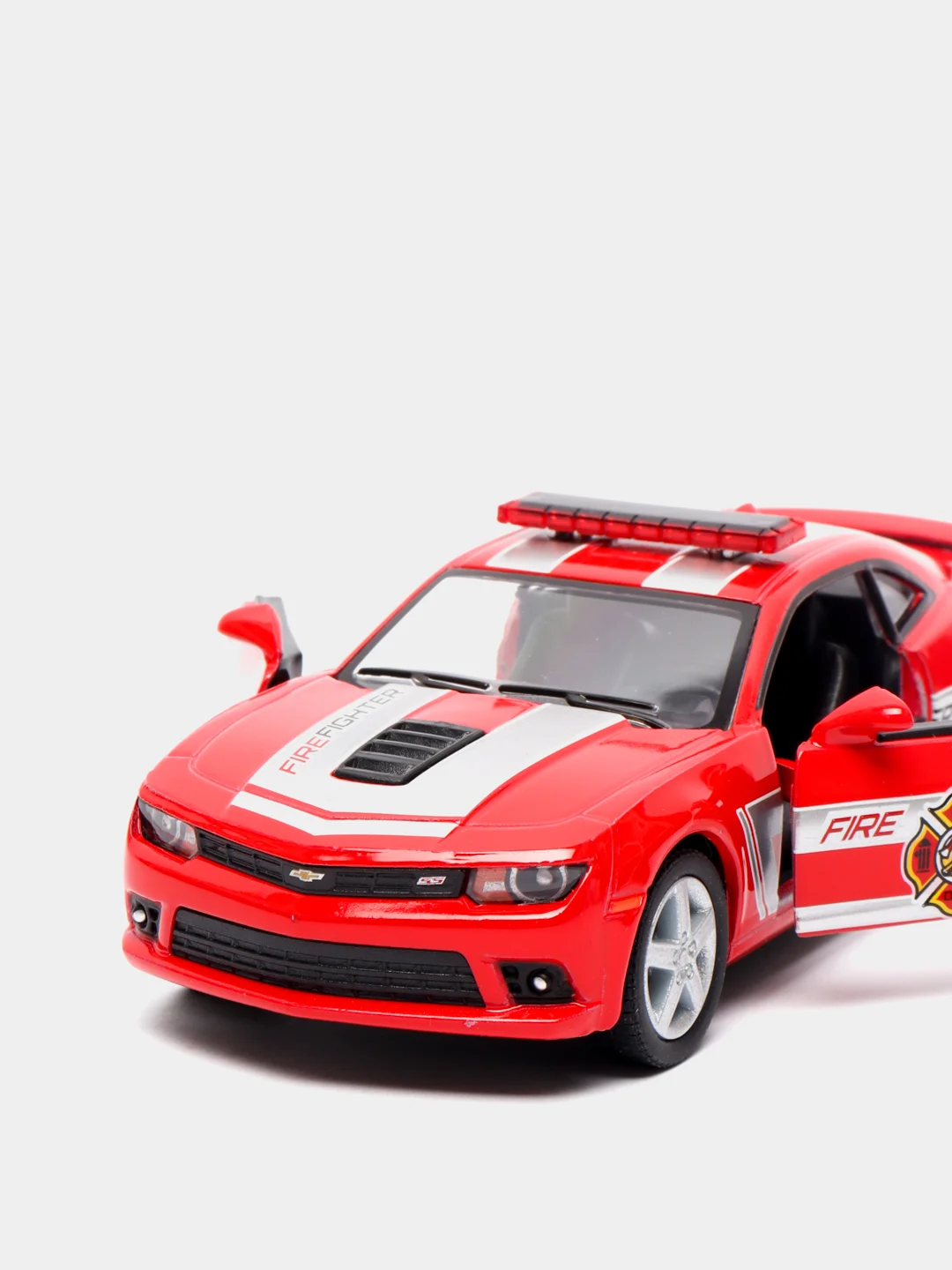 Красный металлическая машинка 1:38 Chevrolet Camaro 2014 (Полицейский/Пожарный) KT5383DPR