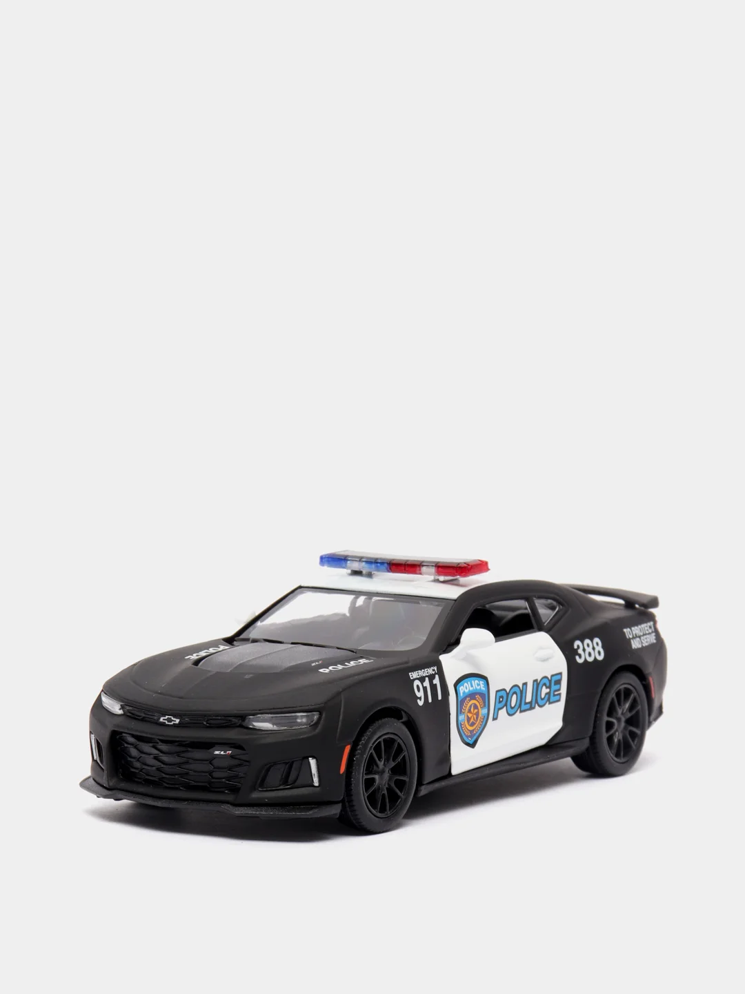 Черный металлическая машинка 1:38 Camaro ZL1 2017 (Police/ Firefighter) KT5399DPR