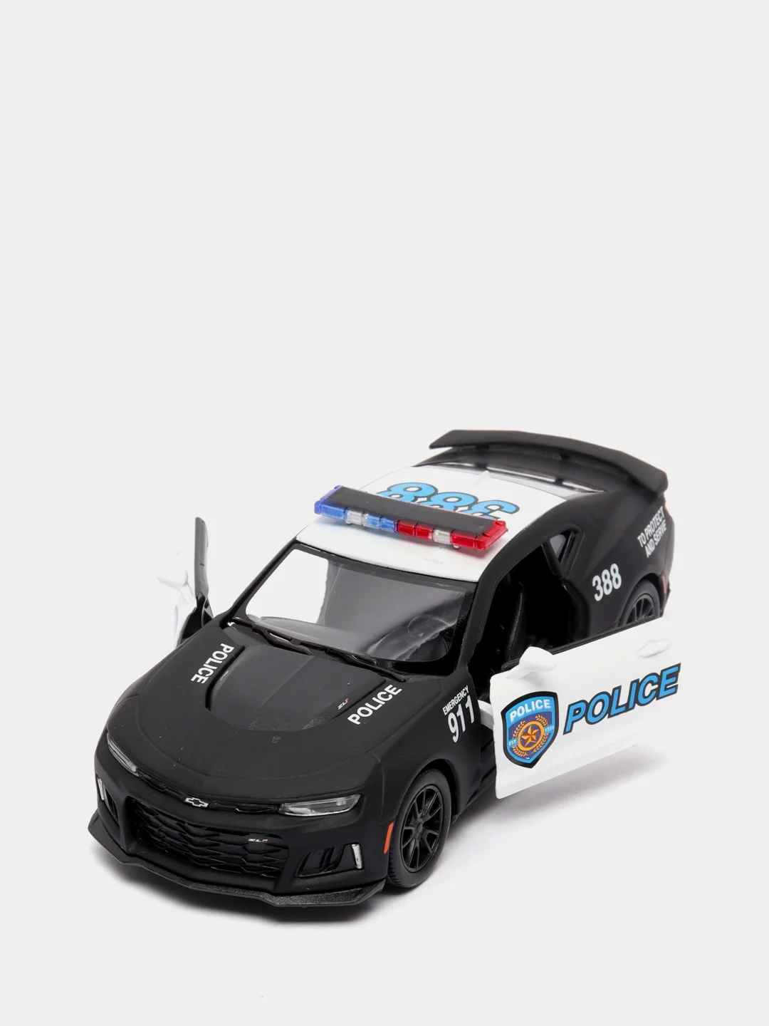 Черный металлическая машинка 1:38 Camaro ZL1 2017 (Police/ Firefighter) KT5399DPR
