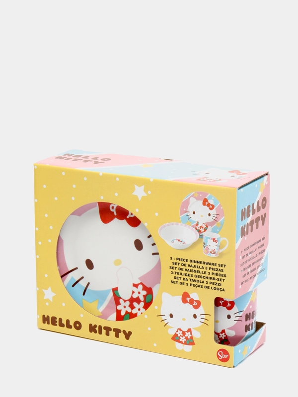Набор посуды керамической в подарочной упаковке (№4, 3 предмета). Hello Kitty