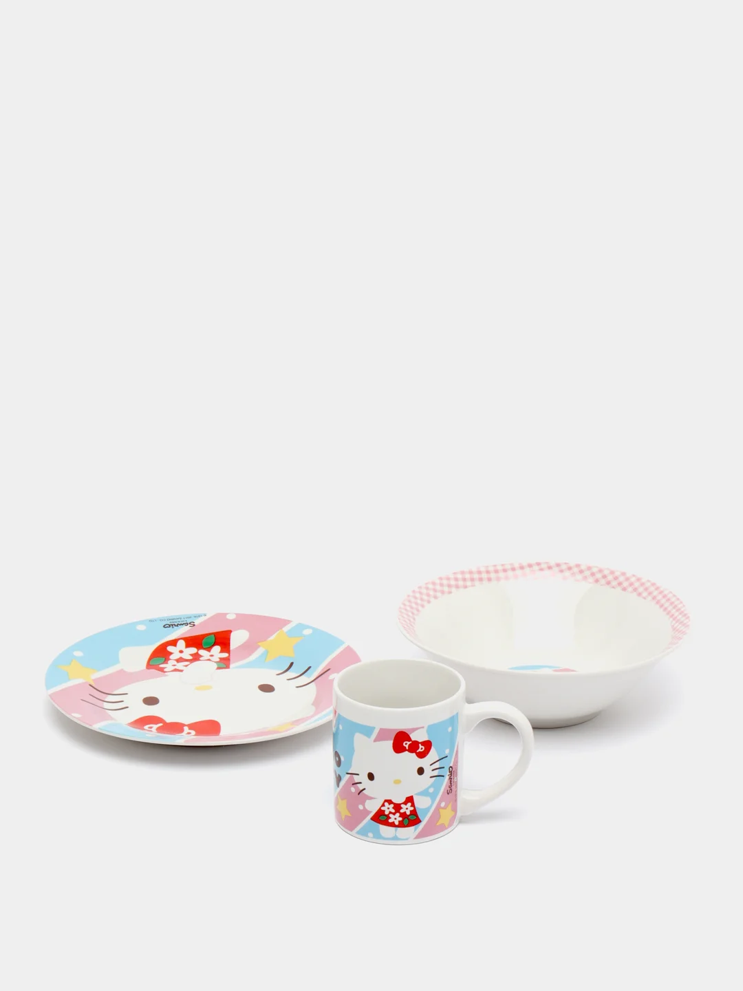 Набор посуды керамической в подарочной упаковке (№4, 3 предмета). Hello Kitty