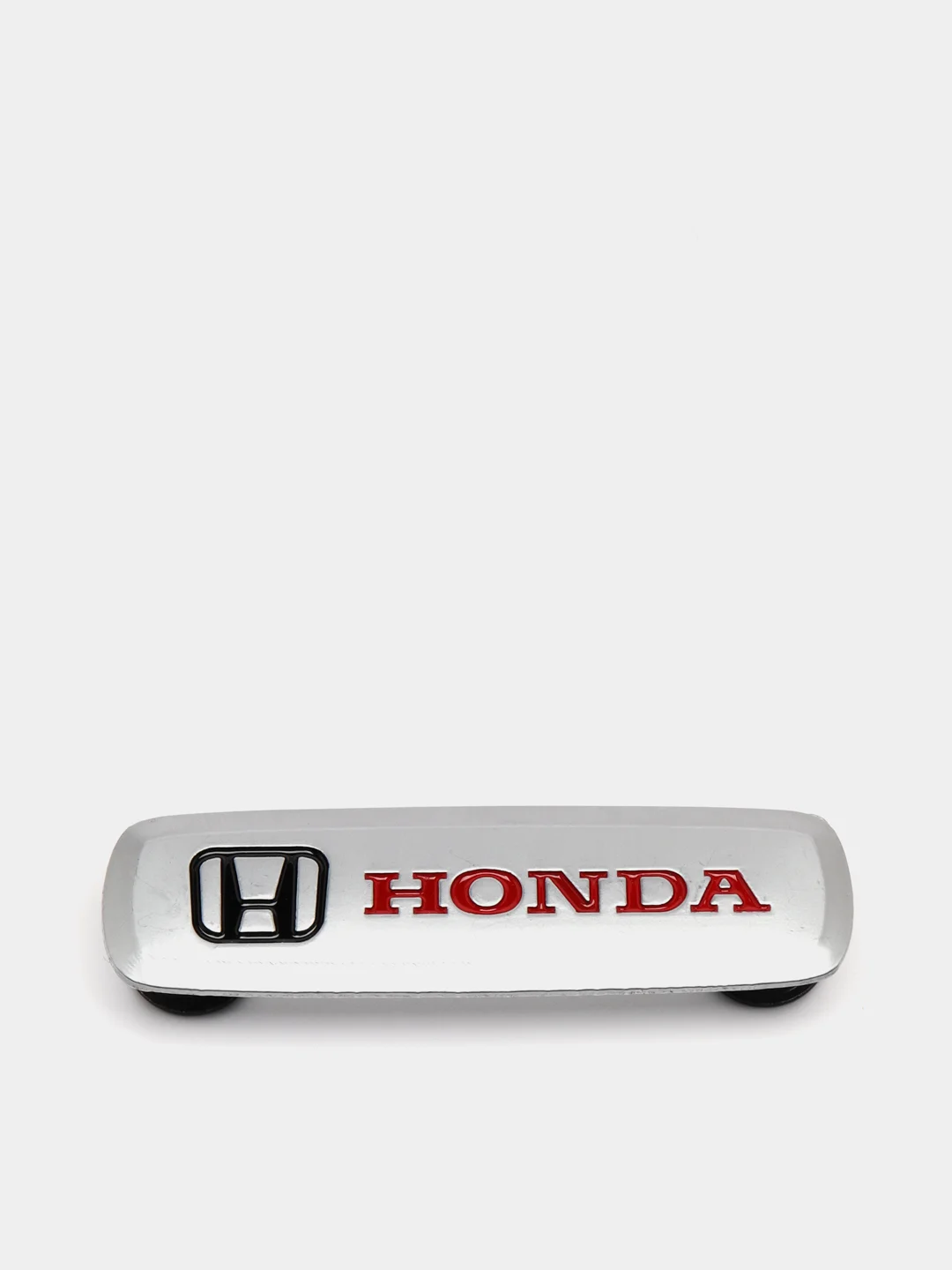 Комплект шильдиков металлических с эмблемой авто "HONDA" и  4 винтовыми креплениями (Пара)