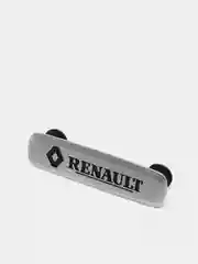 Комплект шильдиков металлических с эмблемой "RENAULT" и 4 винтовыми креплениями (Пара)