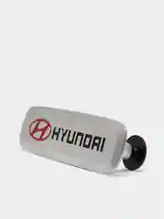 Комплект шильдиков металлических с эмблемой "HYUNDAI" и  4 винтовыми креплениями (Пара)