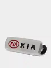 Комплект шильдиков металлических с эмблемой авто "KIA" и  4 винтовыми креплениями (Пара)