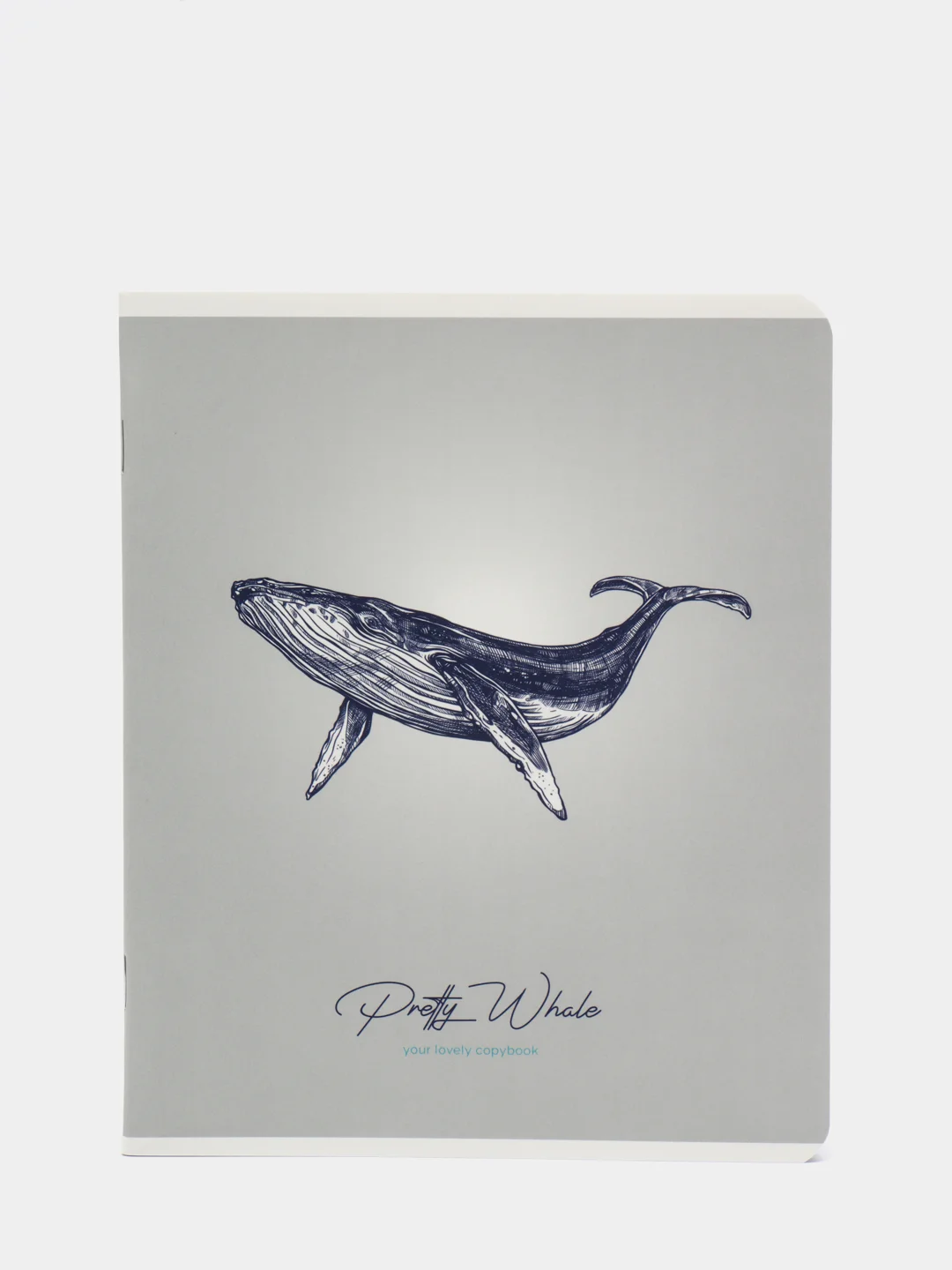 Черный тетрадь 48 листов в клетку "Pretty whale"