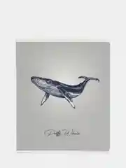 Черный тетрадь 48 листов в клетку "Pretty whale"