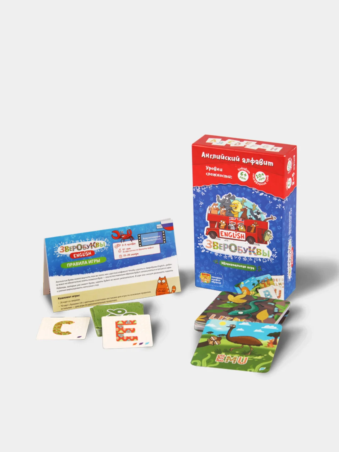 Развивающая настольная игра "Зверобуквы English"