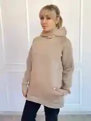 Бежевый худи женский с начесом baro
