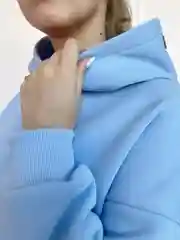 Голубой худи женский с начесом baro