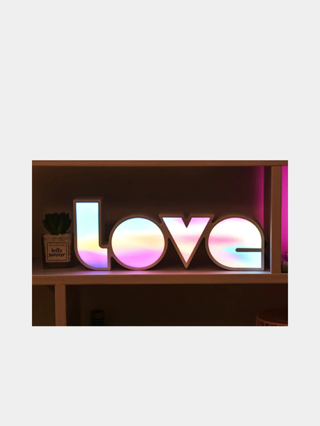 Мятный светодиодный ночник LOVE