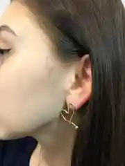 Серьги сердечки, серьги кольца, вечерние нарядные сережки